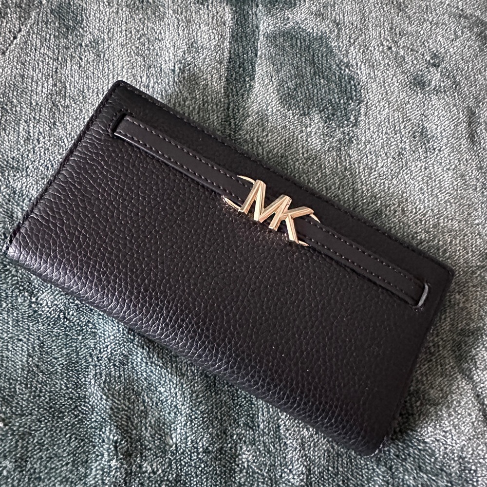 Michael Kors Black Pebbled Leather Wallet